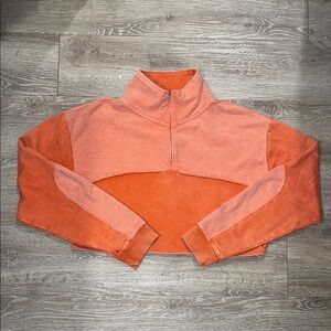 Urban outfitters out from under orange size medium crop quarter zip sweatshirt